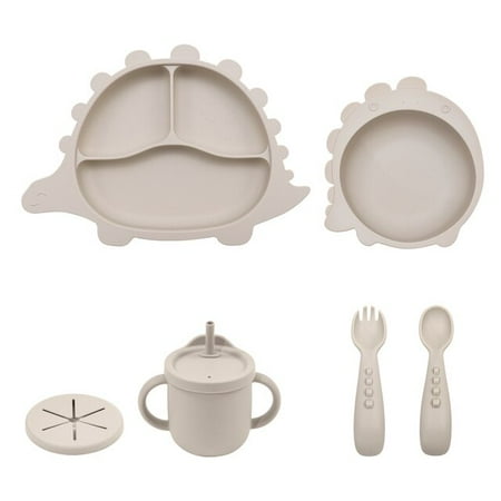 

QWZNDZG Newly Designed Weaning Feeding Children s Tableware Kawaii Shape Baby Sucker Food Plates Bowls Drinking Mug Snack Cup Baby Stuff