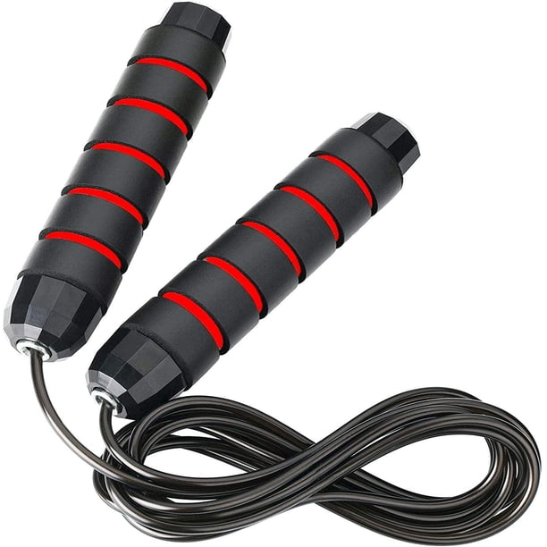 Cuerda para saltar ajustable, antienredos, con rodamientos, cable de velocidad, rejilla de espuma viscoelástica ajustable para mujeres, hombres y niños, ideal para gimnasio, ejercicio en casa y