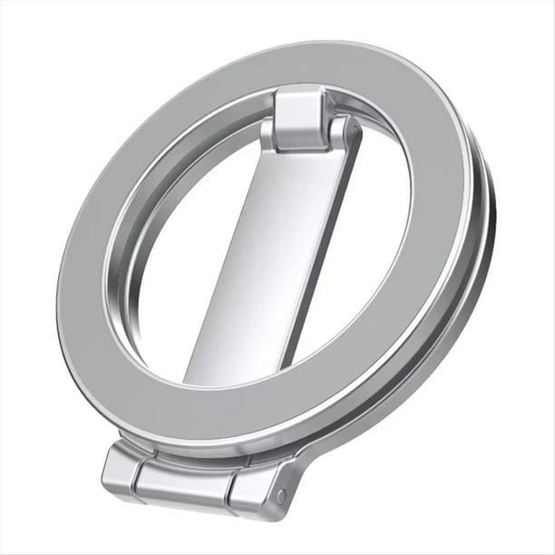 Soporte Magnético de Doble Cara para Teléfono , con Anillo y Soporte Magnético, en , Plateado.