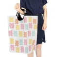 thumbnail image 4 of Yayeee Freestanding Laundry Hamper with Handle Collapsible Large Storage Basket for Clothes, Cute Gummy Bears Pattern, 4 of 7