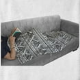 thumbnail image 6 of Black White Soft Flannel Fleece Throw Blanket, Prehistoric Art Pattern with Eagle Mystic Culture Folk, Cozy Plush for Indoor and Outdoor Use, 50" x 60", Black White, by Ambesonne, 6 of 6