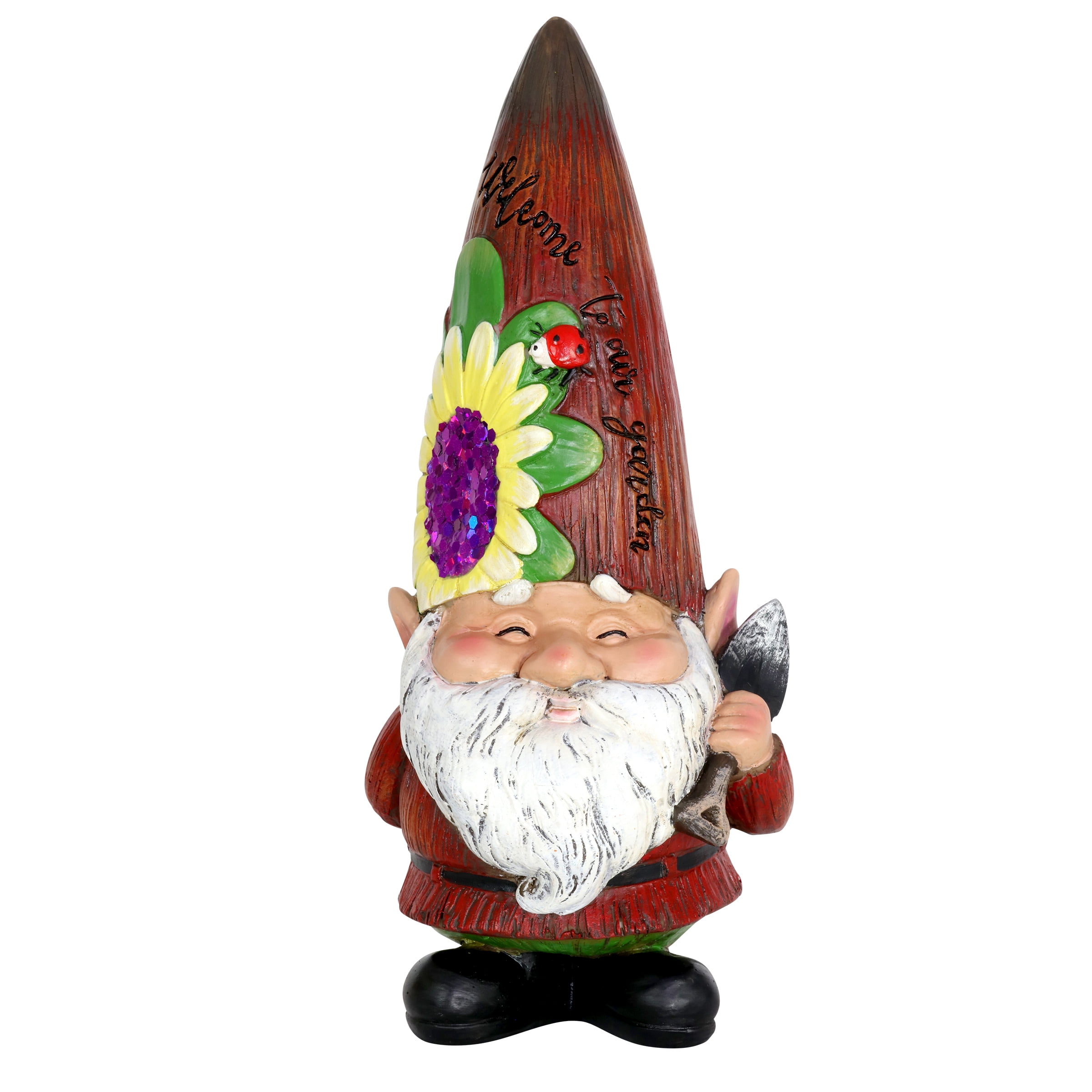 Exhart Red Garden Gnome Statue with Trowel, 10 inch, Resin Walmart