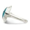 thumbnail image 4 of Finest Gold Sterling Silver Polished Round Imitation Turquoise Ring - Size 7, 4 of 6