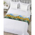 thumbnail image 5 of Xipuska Yellow Sunflowers Bed Runners for Queen Size Bed, Decorative Bed Throws for Foot of Bed, Watercolor Farmhouse Mountain Sunset Bed Runner Sofa Throw Bedding Scarf Slipcover for Bedroom, 5 of 6