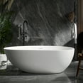 Cpingao Solid Surface Freestanding Bathtub 67 inch, Egg Shell Shaped