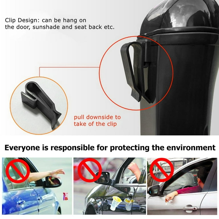 Mini Car Trash Can, Small Automatic Portable Trash Can With Lid, For Car  Home Office