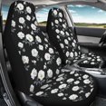thumbnail image 4 of POLERO Wrap Around Fit Car Seat Cover for Auto, Nonslip Breathable Car Front Seat Cover Polyester Fabric Two Pack, Black Floral Lattice, 4 of 9