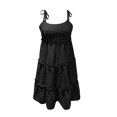 thumbnail image 3 of Ruyang Womens 2024 Summer Floral Mini Dress Boho Flowy Skater Dresses Short Sleeveless Ruffle Spaghetti Strap Dress, 3 of 6