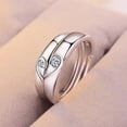 thumbnail image 2 of 2 Anillos 925 plata，Para Parejas Conjunto Promesa Ajustable Enamorados, 2 of 5