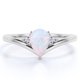 thumbnail image 1 of JeenMata Anillo de Compromiso con Ópalo de Fuego Azul en Forma de Lágrima y Moissanita de 0,80 TCW en Oro Blanco de 18 K sobre Plata, 1 of 6
