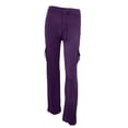 thumbnail image 6 of 2026 Wide Leg Cargo Pants Women High Waisted Bootcut Yoga Pants with Pockets Casual Plus Size Strethcy Flare Leggings Purple 2XL, 6 of 7