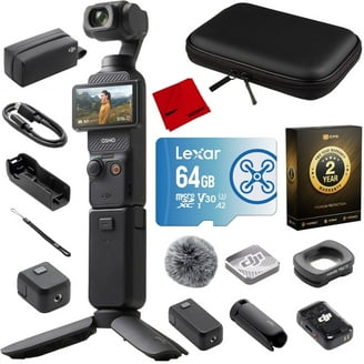 DJI 990362766 Osmo Pocket 3 Camera Bundle with 128GB SD Card, Gray