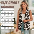 thumbnail image 7 of Uorisanigo Zebra Stripe Long Vest for Women Open Front Women's Suit Vest Top Size L Lightweight Sleeveless Vests Blazer Fashion Outfit, 7 of 7