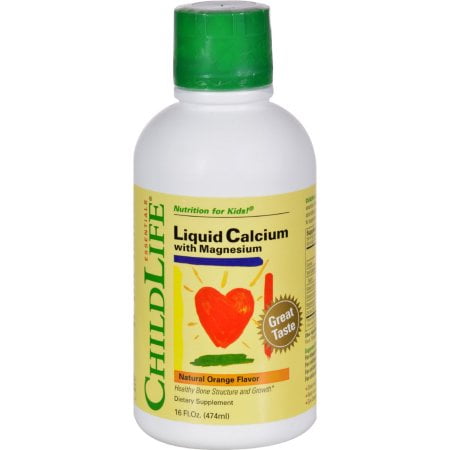 (2 Pack) ChildLife Liquid Calcium with Magnesium, Orange, 16 (Best Time Of Day To Take Calcium And Magnesium)