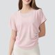 thumbnail image 2 of Camiseta holgada para mujer: con abertura en la espalda y fruncidos laterales, poliéster, ropa informal/para yoga (tallas S-XL), 2 of 4