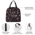 thumbnail image 7 of Black Ditsy Floral Lunch Bag Thick Aluminum Foil Cooler Tote for Women Work Picnic Gift, 7 of 7