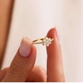 thumbnail image 2 of vylahjewellery Dainty Moissanite Engagement Anniversary Ring for Women 18K Vermeil Yellow Gold Valentine's Proposal Ring Brilliant Round Cut Pave Wedding Ring, 2 of 5