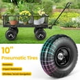 VIBESPARK HeavyDuty Steel 660LB Garden Cart Garden Wagon Lawn Utility Cart, Removable Sides