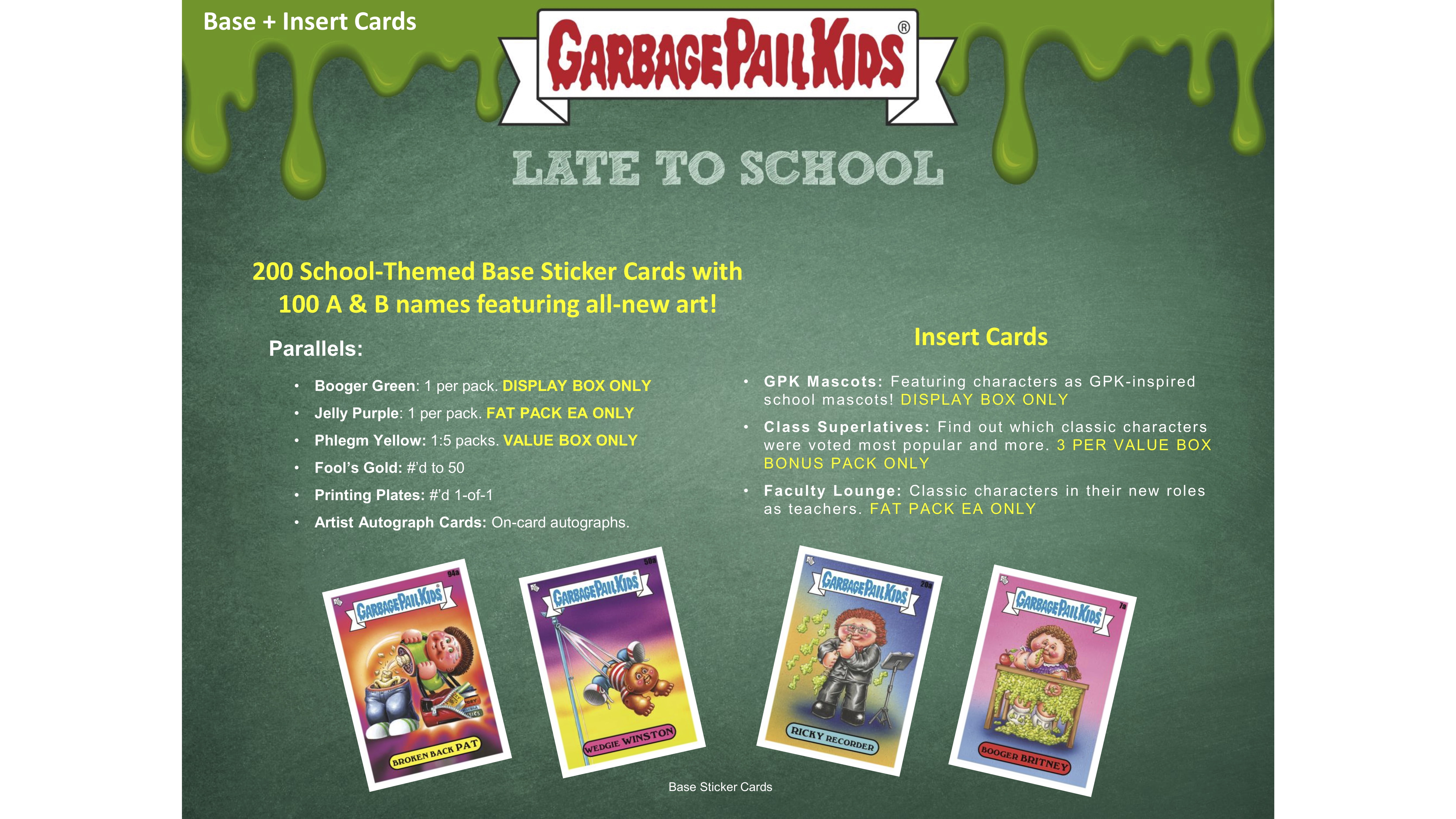 2020 Topps Garbage Pail Kids Value Box- Late the School | Special Cubby Colby Promo Card included | Walmart Exclusive | Over 40 cards