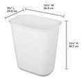 thumbnail image 3 of Sterilite Rectangle Wastebasket 5.5 Gal Open Top Trash Bin, 12 Pack, White, 3 of 5