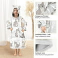 thumbnail image 4 of Wearable Blanket with Sleeves and Pocket Oversized Hooded Sweatshirt 3-14 YR Cute Cat Characters M, 4 of 7