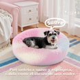 thumbnail image 3 of Cama Redonda de Piel Sintética Suave para Perros y Gatos de Tamaño Pequeño y Mediano con Cubierta Extraíble (Arcoiris, 70cm), 3 of 5