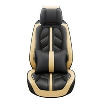 Maidao Custom Fit Calibra Car Seat Covers Leather Full Set for Opel Calibra 1989-1997 Waterproof Front Rear Cushion Protector Beige