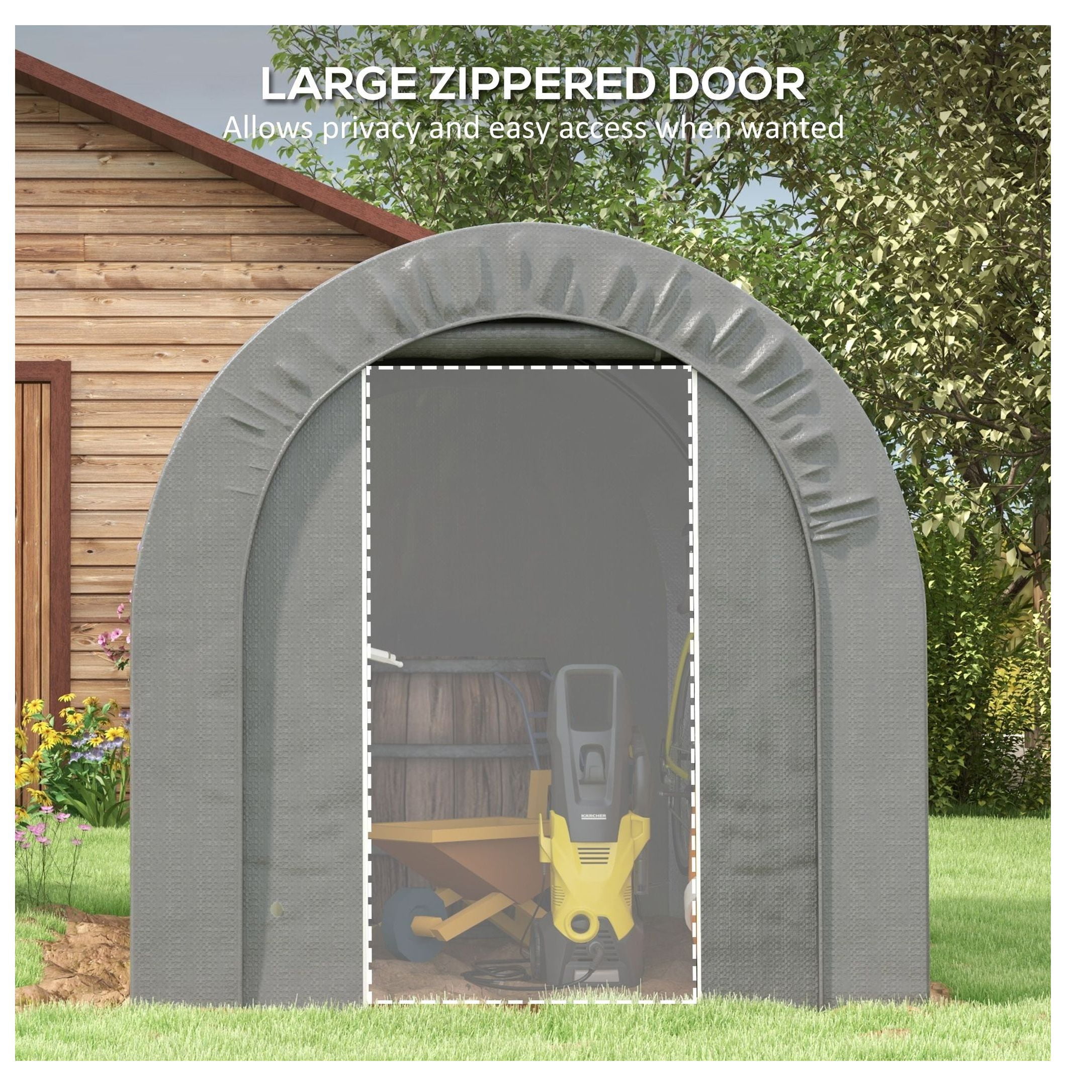 Galvanized Steel Storage Tent 6x8 ft, Waterproof Outdoor Shed for Motorcycle, Bike & Tools - Heavy Duty Portable Shelter with Windproof Design