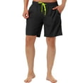 thumbnail image 1 of Pantalones cortos de baño de verano INSPIRE CHIC para hombres con cintura ajustable y forro de malla 30 Negro, 1 of 6