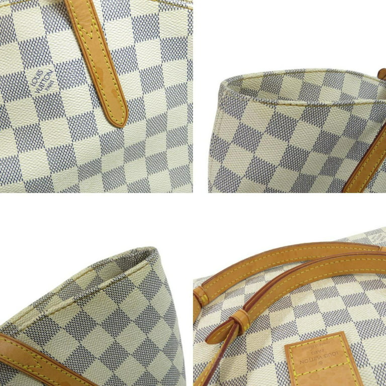 Louis Vuitton Salina Tote Damier Azur Shoulder Bag Purse Leather