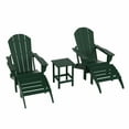 thumbnail image 5 of WestinTrends Malibu 5-Piece set classic Adirondack chairs with ottoman and a small coffee table (2 seater), Dark Green, 5 of 12