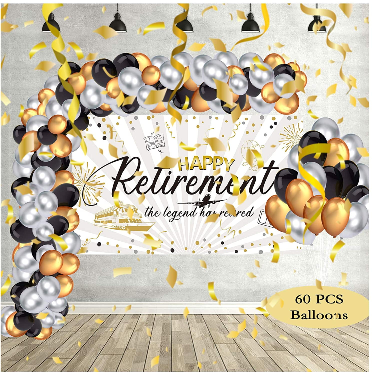 Retirement Party Supplies Decorations Banner Retirement Backdrop with