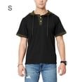 thumbnail image 1 of Camiseta de manga corta con capucha y sudadera para hombre, blusa, negro, verde militar, S AweSitey AP002510-06, 1 of 7