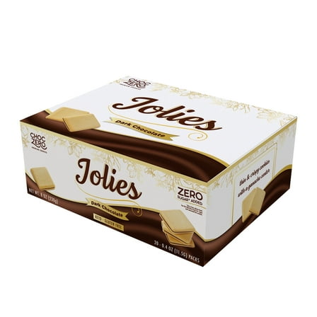 ChocZero Dark Chocolate Jolies, Sugar Free Chocolate Filled Cookies, Keto Friendly, 8 oz Box