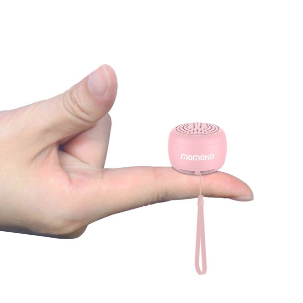 Altavoz Bluetooth MOMOHO Mini inalámbrico con obturador remoto, color rosa