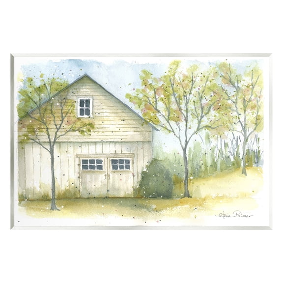 Stupell Industries Rural Cottage Watercolor Nature Painting Unframed Art Print Wall Art, 19 x 13