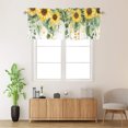 thumbnail image 2 of Cortinas opacas con diseño de girasoles de granja, con hojas verdes de girasoles de acuarela, con aislamiento térmico, para cocina, para ventanas pequeñas, dormitorio, 54 x 18 pulgadas (1 unidad), 2 of 5
