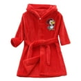 thumbnail image 1 of PMVFHDE Pyjama Mignon pour Enfants à Manches Longues en Flanelle Dessin Animé à Capuche avec Poches Peignoir Chaud Pyjama Tenue d'Intérieur Peignoir Rouge, 4-5 Ans, 1 of 3