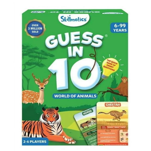 Skillmatics Guess in 10 World of Animals Card Game, for Child Ages 4  Product Width 7.2 inches