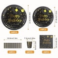 thumbnail image 4 of 120 Pcs Black and Gold Plates and Napkins Party Supplies, Paper Plates Disposable Party Dinnerware for Birthday, 4 of 8