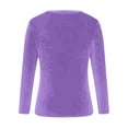 thumbnail image 4 of Ltctricy Women's Plus Size Velvet Tops Trendy V Neck Long Sleeve Solid Color Velour T Shirts Dressy Casual Blouses(Purple,X-Large), 4 of 4