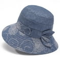 thumbnail image 7 of Umfun Women's Floral Embroidery Bucket Hat, Lightweight Cotton Sun Hat for Daily and Casual Wear, Vintage Style Hat with Bow Accent, 7 of 7