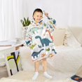 thumbnail image 6 of FORMRS Wearable Blanket Hoodie with Sleeves for Kids Cozy Flannel Sweatshirt, Dinosaur Pattern, 6 of 7