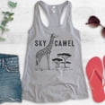 thumbnail image 2 of Sky Camel Tank Top, Ladies Racerback Tank Top, Funny Giraffe Tank, Safari Tank, Heather Gray, XX-Large, 2 of 3