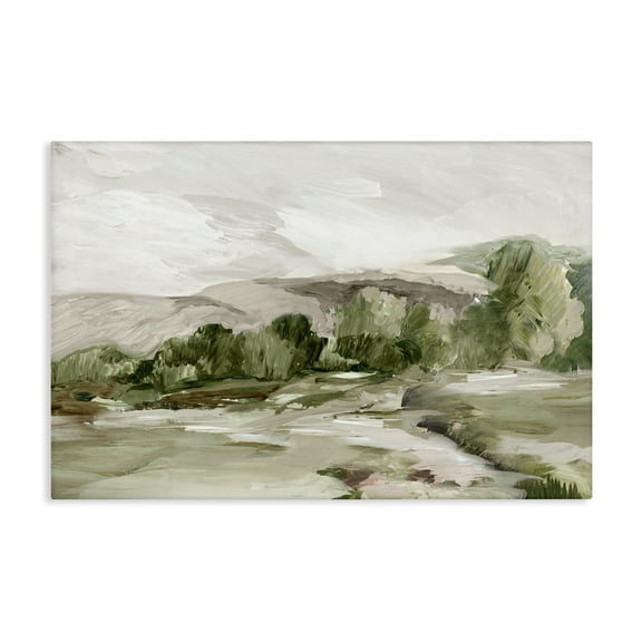 Stupell Industries Tree Line From Afar Landscape & Nature Painting Wrapped Canvas Art Print Wall Art, 24 x 16