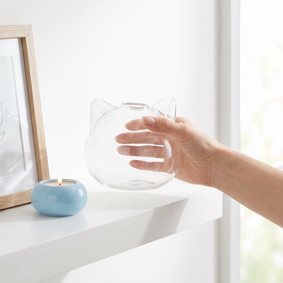 COSMOBETTY Decorative Shaped Glass Jar for Art Enthusiasts, Unique Home Decor , 1 Piece