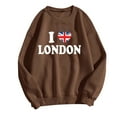 thumbnail image 3 of TINZ Chandail de Sport Décontracté pour Femmes, Style Britannique à la Mode avec Lettres Imprimées, Col Rond, Manches Longues (2) Veste Ajustée avec Capuchon Manteau Femme Fermeture Éclair devant Chandail à Capuchon à Fermeture à Glissière Femme, 3 of 3