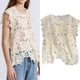 thumbnail image 2 of Womens Hollow Out Knitted Tank Top Colorful Floral Knit Crochet Vest Tops Bohemian Camisole Beachwear Summer Crop Tops apricot, 2 of 4