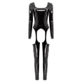 thumbnail image 3 of Catsuit de látex para mujer, trajes brillantes de aspecto húmedo, charol erótico, leotardo con entrepierna abierta, ropa de discoteca de baile en barra, 3 of 5