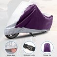 thumbnail image 3 of Motorcycle Cover All Season Universal Weather Waterproof Sun with Storage Bag Fits Up to 86.61'' Motorcycles Vehicle Cover L Purple Silver Tone, 3 of 7